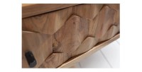 Zoom sur la façade du tiroir de la table basse SCANI 100cm en bois d'acacia