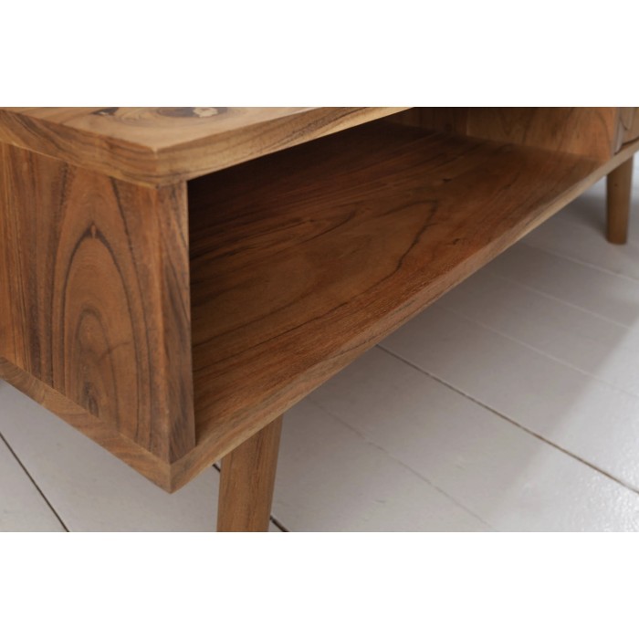 Zoom sur la niche de la table basse SCANI 100cm en bois d'acacia