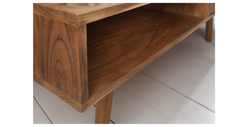 Zoom sur la niche de la table basse SCANI 100cm en bois d'acacia