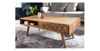 Table basse SCANI 100cm en bois d'acacia mise en situation