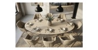 Zoom sur le plateau vu de haut de la table de salle à manger AVELIS 220cm