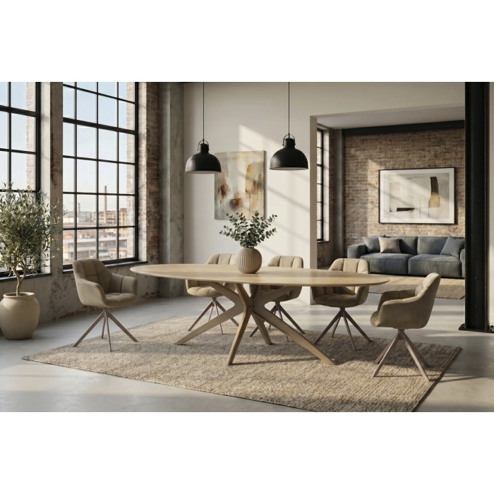 Table de salle à manger AVELIS 220cm dans un décor 3D