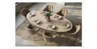 Zoom sur le haut de la table de salle à manger AVELIS 220cm