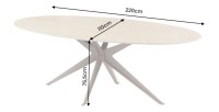 Table de salle à manger AVELIS 220cm dimensions