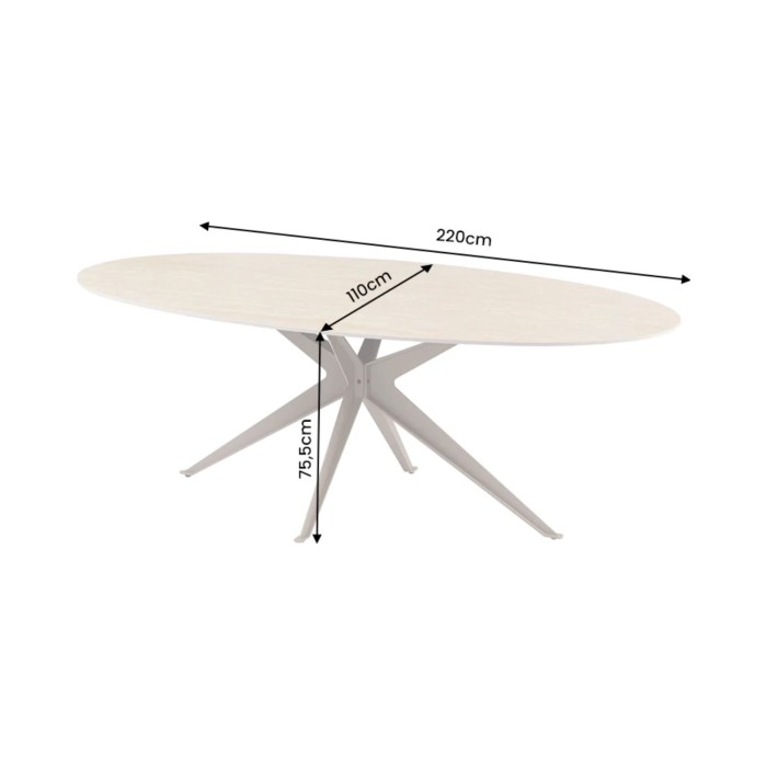 Table de salle à manger AVELIS 220cm dimensions