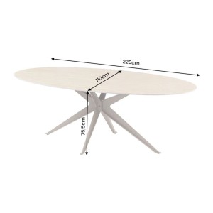 Table de salle à manger AVELIS 220cm dimensions