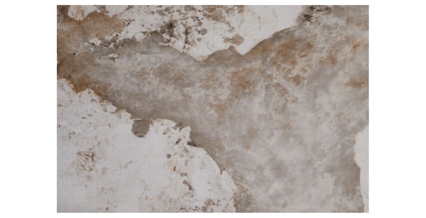 Zoom sur la texture du plateau de la table de salle à manger AVELIS 220cm effet marbre