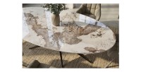 Zoom sur le plateau de la table de salle à manger AVELIS 220cm effet marbre
