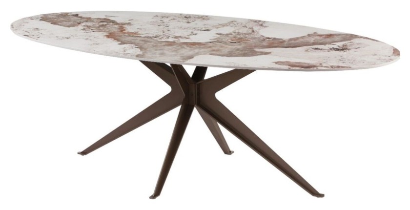 Table de salle à manger AVELIS 220cm effet marbre