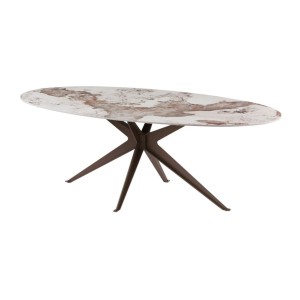 Table de salle à manger AVELIS 220cm effet marbre