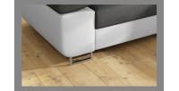 Canapé d’angle convertible MENTON gris et blanc – 4 places avec coffre et têtières