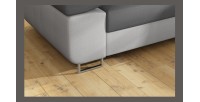 Canapé d’angle convertible MENTON gris et blanc – Angle droit avec coffre
