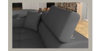 Canapé d’angle convertible MENTON gris et blanc – Angle droit avec coffre