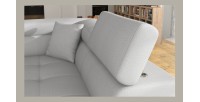 Canapé d’angle convertible MENTON gris clair et gris foncé – Angle droit avec coffre