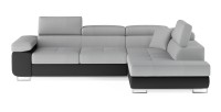 Canapé d’angle convertible MENTON gris clair et gris foncé – Angle droit avec coffre