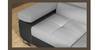 Canapé d’angle convertible MENTON gris clair et gris foncé – Angle droit avec coffre