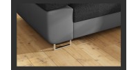 Canapé d’angle convertible MENTON gris foncé et gris – Angle droit avec coffre