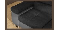 Canapé d’angle convertible MENTON gris foncé et gris – Angle droit avec coffre