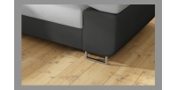 Canapé d’angle convertible MENTON gris clair et gris foncé – Angle gauche avec coffre