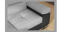 Canapé d’angle convertible MENTON gris clair et gris foncé – Angle gauche avec coffre