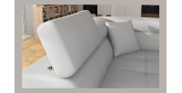 Canapé d’angle convertible MENTON gris clair et gris foncé – Angle gauche avec coffre