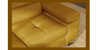 Canapé d’angle convertible MENTON jaune bouclette – Angle gauche avec coffre