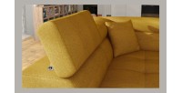 Canapé d’angle convertible MENTON jaune bouclette – Angle gauche avec coffre