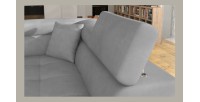 Canapé d’angle convertible MENTON gris velours – Angle droit avec coffre