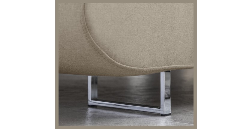 Canapé d’angle convertible MENTON beige velours – Angle gauche avec coffre