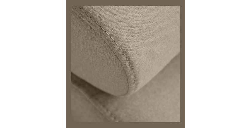 Canapé d’angle convertible MENTON beige velours – Angle gauche avec coffre