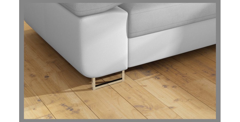 Canapé d’angle convertible MENTON vert canard velours – Angle gauche avec coffre