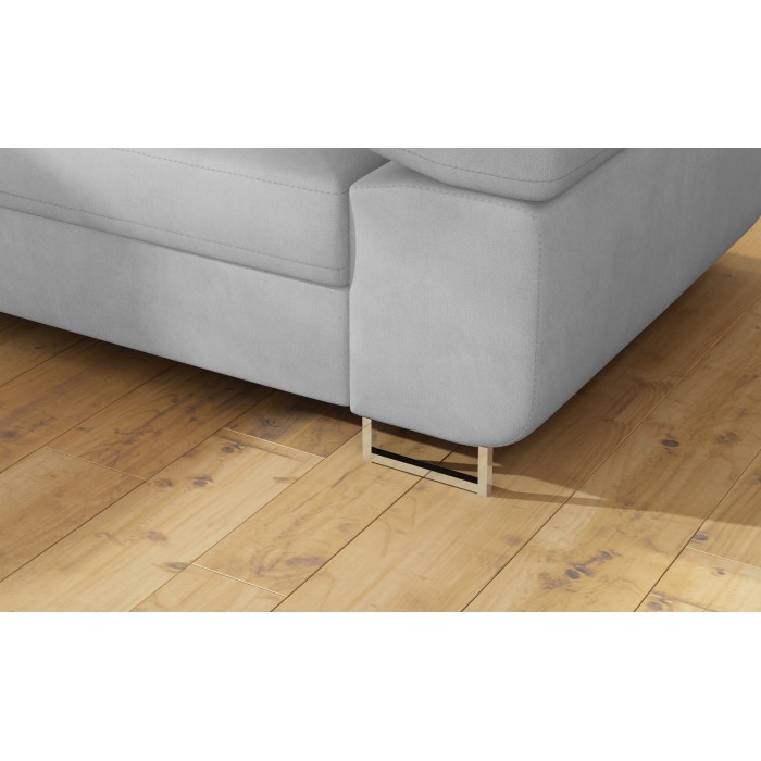 Canapé d’angle convertible MENTON gris – Angle gauche avec coffre