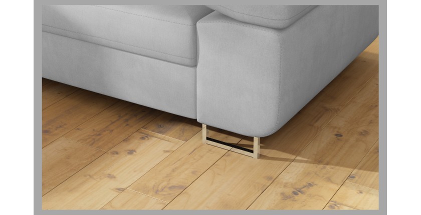 Canapé d’angle convertible MENTON gris – Angle gauche avec coffre
