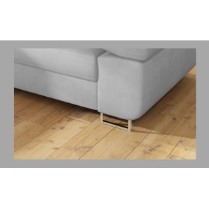 Canapé d’angle convertible MENTON gris – Angle gauche avec coffre