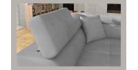 Canapé d’angle convertible MENTON gris – Angle gauche avec coffre