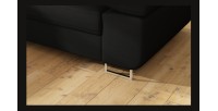 Canapé d’angle convertible MENTON noir – Angle gauche avec coffre