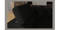 Canapé d’angle convertible MENTON noir – Angle gauche avec coffre