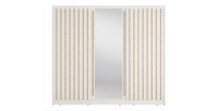 Armoire KAZU 3 portes coulissantes avec miroir et tasseaux décoratifs 248 cm