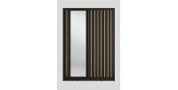 Armoire KAZU 2 portes coulissantes avec miroir gris graphite 155 cm
