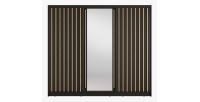 Armoire KAZU 3 portes coulissantes avec miroir gris graphite 248 cm