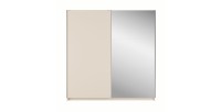 Armoire ARSALA 2 portes coulissantes avec miroir beige sable 151 cm