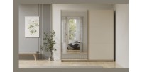 Armoire ARSALA 2 portes coulissantes avec miroir beige sable 200 cm