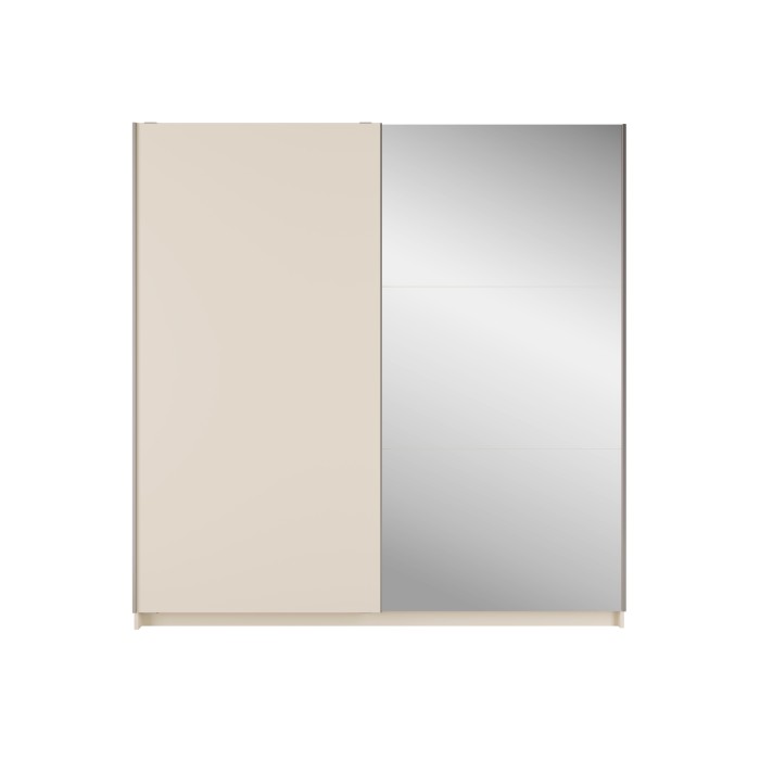 Armoire ARSALA 2 portes coulissantes avec miroir beige sable 200 cm