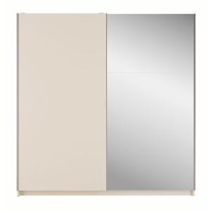 Armoire ARSALA 2 portes coulissantes avec miroir beige sable 200 cm