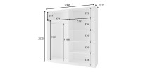 Armoire ARSALA 2 portes coulissantes avec miroir beige sable 200 cm