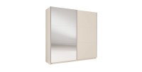 Armoire ARSALA 2 portes coulissantes avec miroir beige sable 200 cm