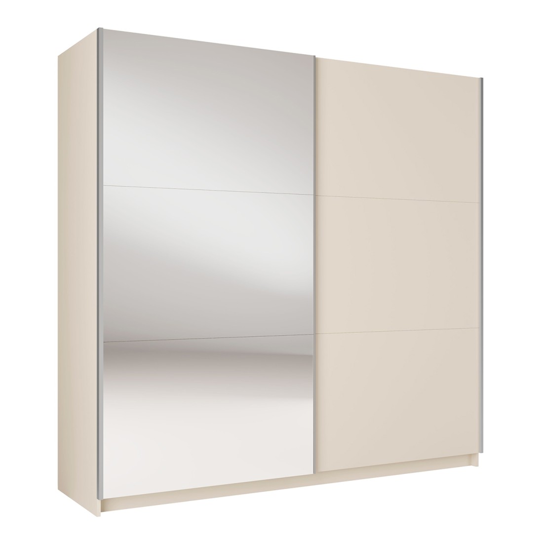 Armoire ARSALA 2 portes coulissantes avec miroir beige sable 200 cm