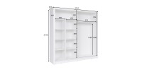Armoire 2 portes coulissantes - blanc et noir - Collection BRESCIA