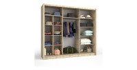Armoire OZZULA 3 portes coulissantes avec miroir chêne Sonoma 248 cm