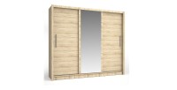 Armoire OZZULA 3 portes coulissantes avec miroir chêne Sonoma 248 cm